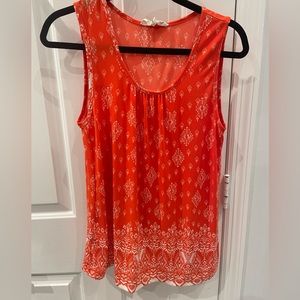 Sweet wanderer womens tank top, orange, size medium , button detail